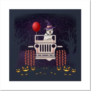 JP Scared French Bulldog in The Car Halloween Posters and Art